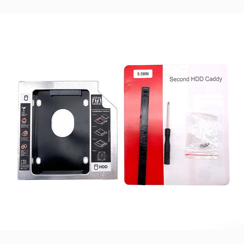 aluminium 9.0/9.5/12.7mm 2.5inch 2nd Hard Drive Disk Caddy SATA3.0 SSD Bracket a 2