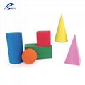 7 cm Dia EVA Kids foam solids 3D GEO building blocks 6pcs 6 shapes 6 colors 1