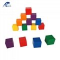 102个1英寸中空6色方块 桌面幼教儿童彩色塑料计数片方块 DIY玩具