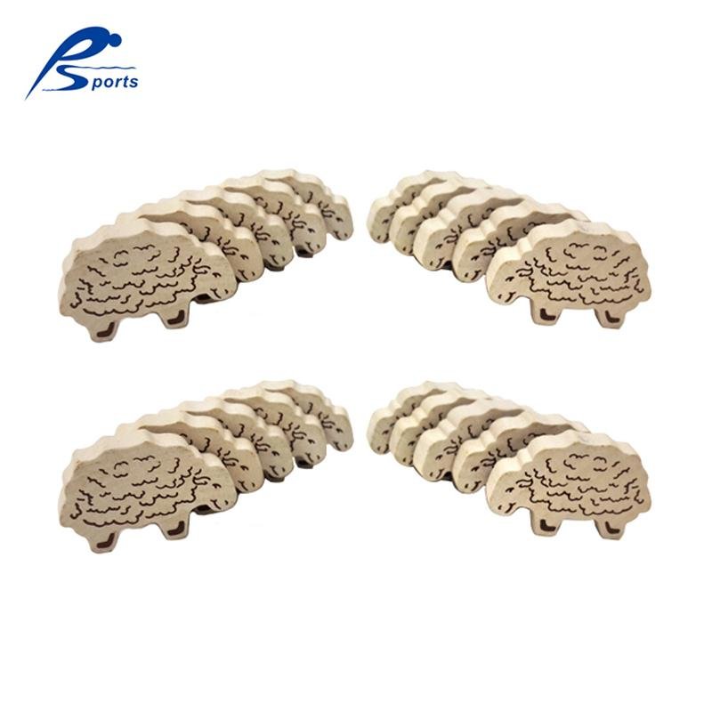 Non-toxic Wooden Figure Toy 50 pcs Printed Sheep Blocks for Kids Educational Toy