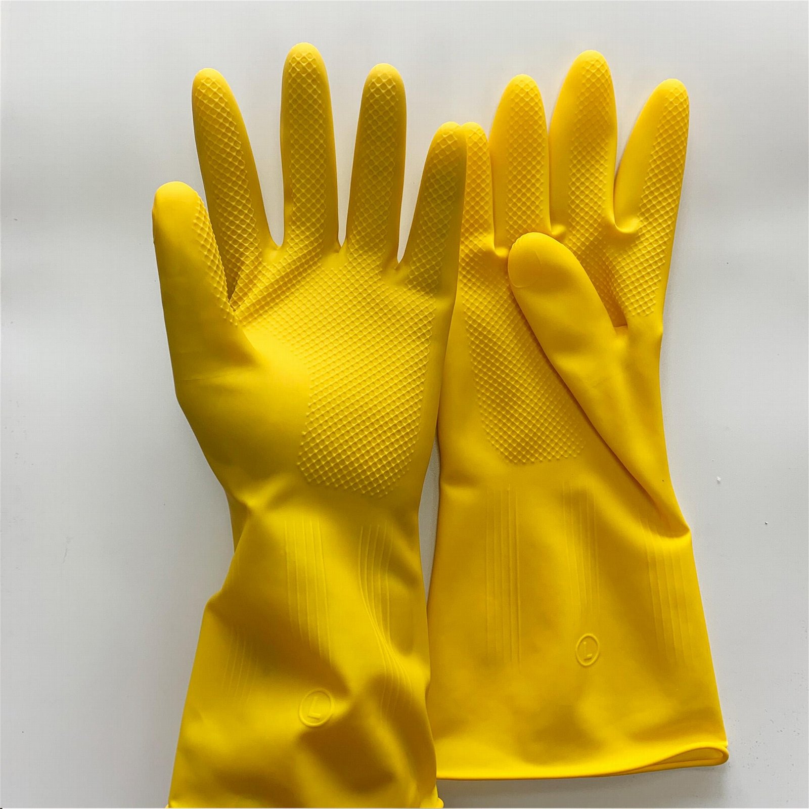 natural yellow rubber latex household Washing Cleaning gloves 3