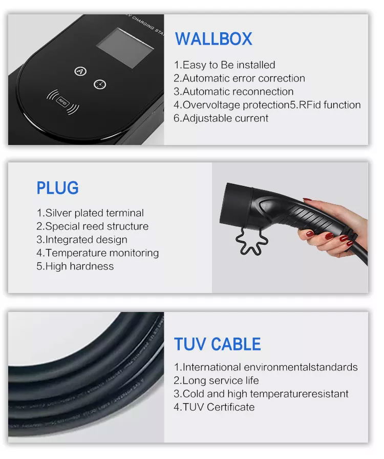 Fisher type2 7KW IEC 62196 Wallbox Fast Electric Car EV Charger Charging Station 5