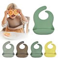 Eco-friendly custom bpa free easy clean waterproof silicone pacifier baby bibs  1