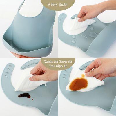 Eco Friendly Bpa Free Silicone Food Feeding Kids Waterproof Silicone Baby Bib 4