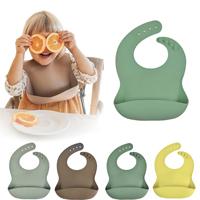 Eco Friendly Bpa Free Silicone Food Feeding Kids Waterproof Silicone Baby Bib 5