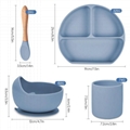 Silicone Suction Placemat Silicone Bpa Free Kids Silicone Bowl Spoon Set 1