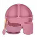 Silicone Suction Placemat Silicone Bpa Free Kids Silicone Bowl Spoon Set 3
