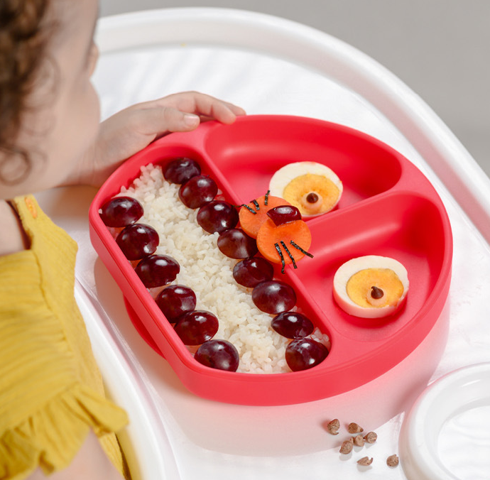 New Silicone Baby Dinner Suction Plate Set 
