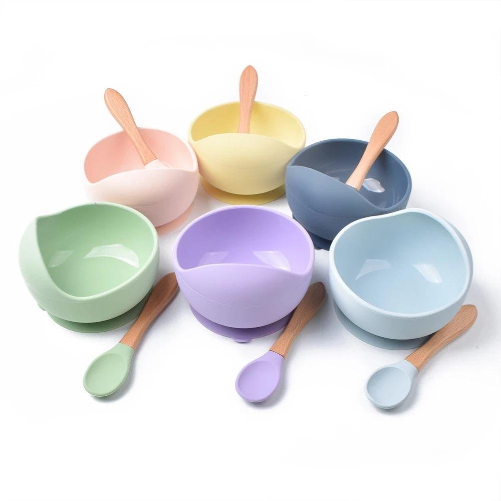 Food Grade Silicone Baby Bowl And Spoon For Kids 4