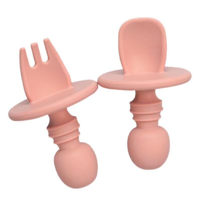 Baby Feed Utensils Silicone Baby Spoon And Fork Set 4