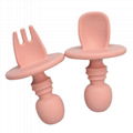 Baby Feed Utensils Silicone Baby Spoon And Fork Set 4