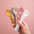 Baby Silicone Spoon And Fork Set Soft Silicone Head 4