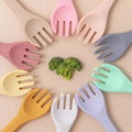 Baby Silicone Spoon And Fork Set Soft Silicone Head 5