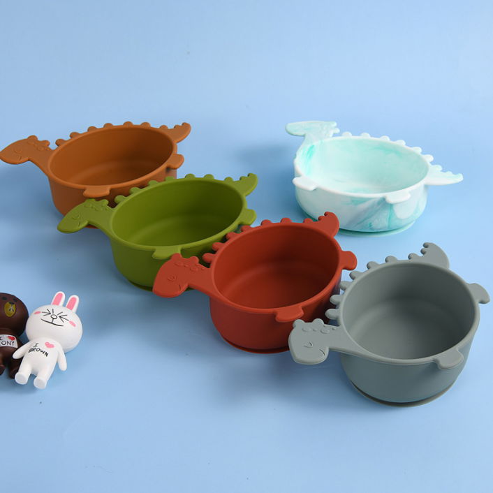 Bpa Free Animal Baby Feeding Silicone Suction Bowl 5