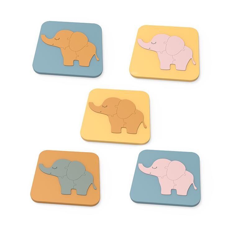 Children'S Baby Learning Elephant Silicone 3D Jigsaw Puzzle Toy