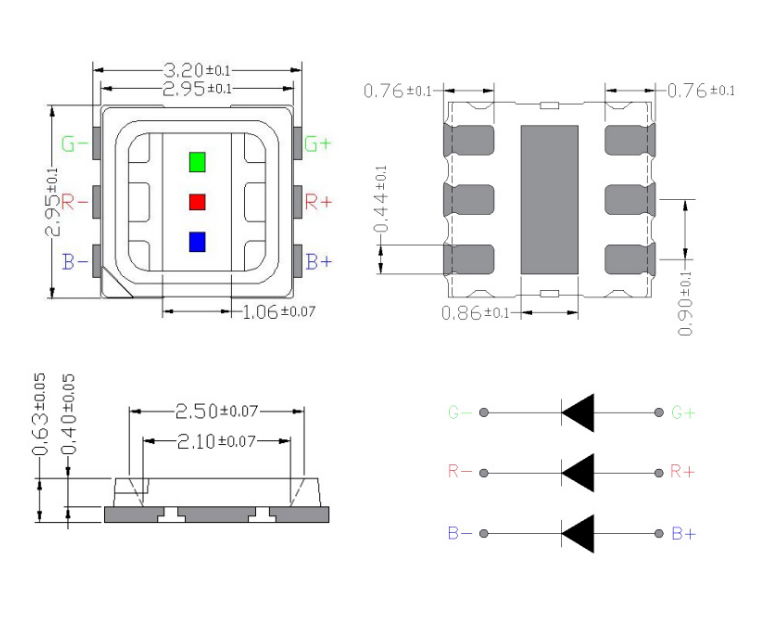 3030RGB全彩LED貼片燈珠 功率1.5W 洗牆燈投光燈3030RGB LED光源 2