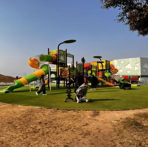 Rotoplastic outdoor large amusement facilities