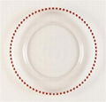 Factory Wholesale Beaded Glass Charger Plate With Gold Rimmed For Wedding 2