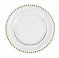 Factory Wholesale Beaded Glass Charger Plate With Gold Rimmed For Wedding 3