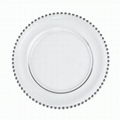 Factory Wholesale Beaded Glass Charger Plate With Gold Rimmed For Wedding 4