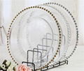 Factory Wholesale Beaded Glass Charger Plate With Gold Rimmed For Wedding 5