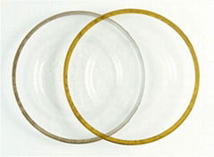 Gold Rimmed Glass Charger Plate For Wedding Table Decoration