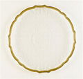 Irregular Shaped Transparent Glass Charger Plate With Gold Rim For Wedding Event