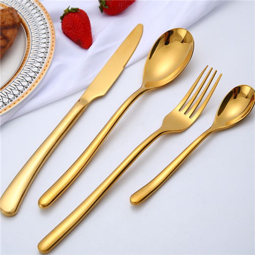 Rose Gold 304 Stainless Steel Cutlery Coffee Spoon Knife And Fork  3