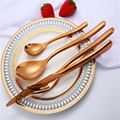 Rose Gold 304 Stainless Steel Cutlery Coffee Spoon Knife And Fork 