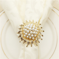 gold napkin ring with pearl