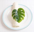 Green Colored Leaf Shaped Napkin Ring