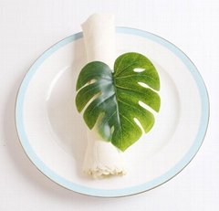 Green Colored Leaf Shaped Napkin Ring For Wedding Decoration