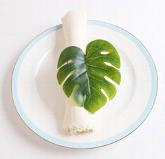 Green Colored Leaf Shaped Napkin Ring For Wedding Decoration