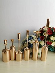 Set of 6 Pieces Gold Metal Single Candle Holder For Wedding Table Decoration