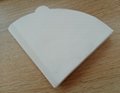 V-shaped white cone filter paper serving