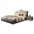 Umikk Beige Queen Bed Frame with Wood Slat Support, Upholstered Platform Bed wit 3