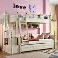 White Twin Wooden House Guardrail Bunk