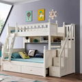 White Twin Wooden House Guardrail Bunk Bed with Roof Window for Kids, Teens, Gir 3