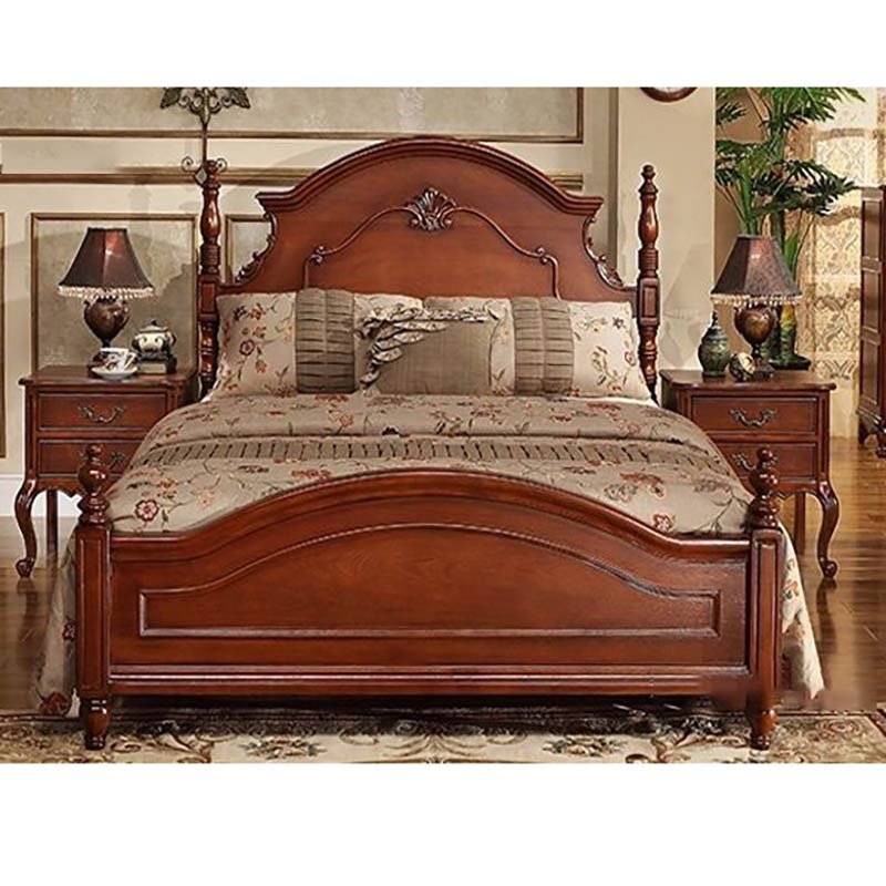 Umikk Solid Wood Bed Frame Easy Assembly with Vintage Headboard Customized Woode 5