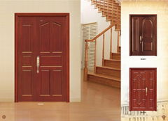 Timber frame flush door w/solid door panel