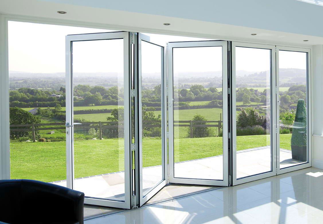 aluminium frame glass bi-folding door price 3