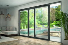 Aluminium balcony glass door powder coated finish