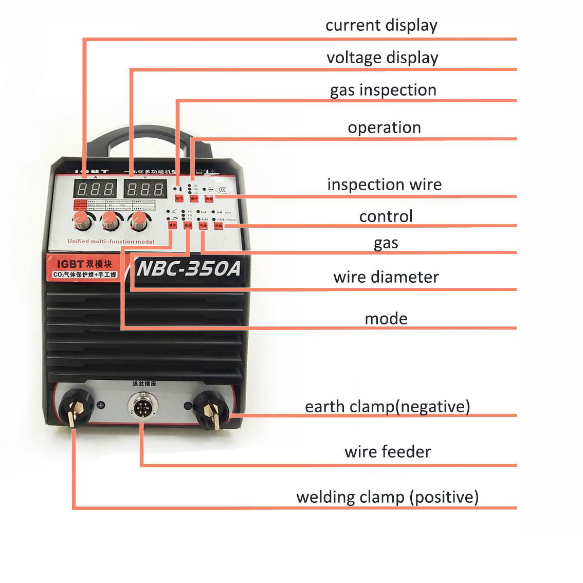 MIG 350 inverte IGBT welder Module Digital CO2 Separate Wire Feeder MIG Welder W 5