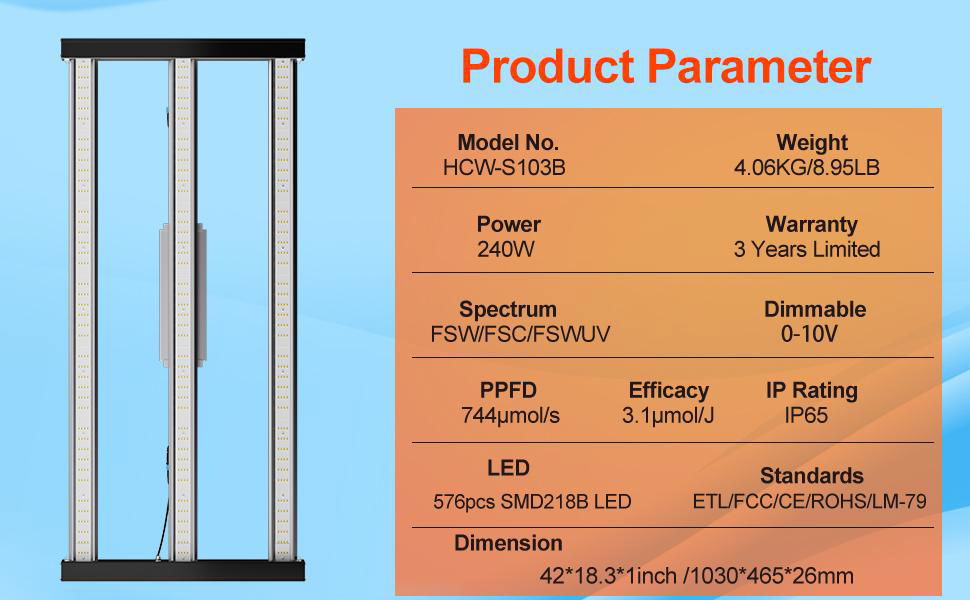 Hight Quality LM218B 240W Indoor Light Full Spectrum Dimmable LED Grow Lights  5