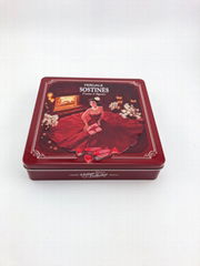 High quality square candy and cookie tin box