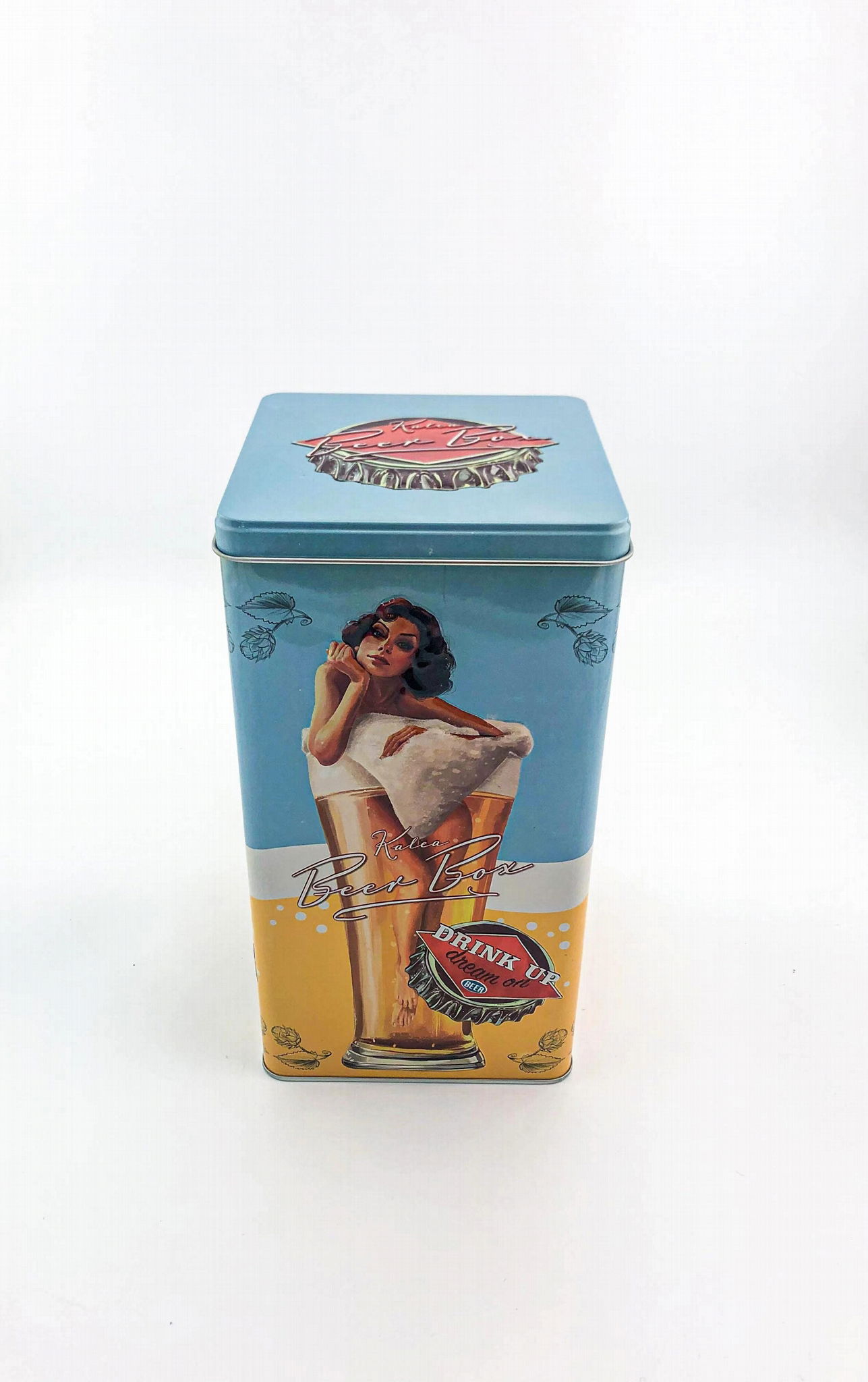 Square beer tin box 2