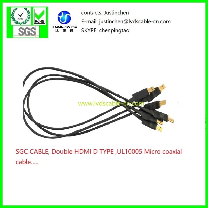 LVDS CABLE ,SGC CABLE,eDP CABLE,  Double Micro HDMI type D, UL1354 40# coaxial 