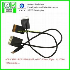 IPEX 20846-030T, lvds cable, edp cable,极细同轴线