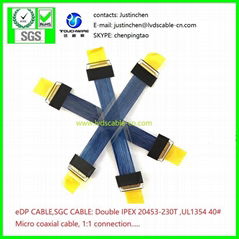 eDP Kable ,SGC Kable, IPEX Kable, Double ipex 20453-240T with pull bar , UL1354 