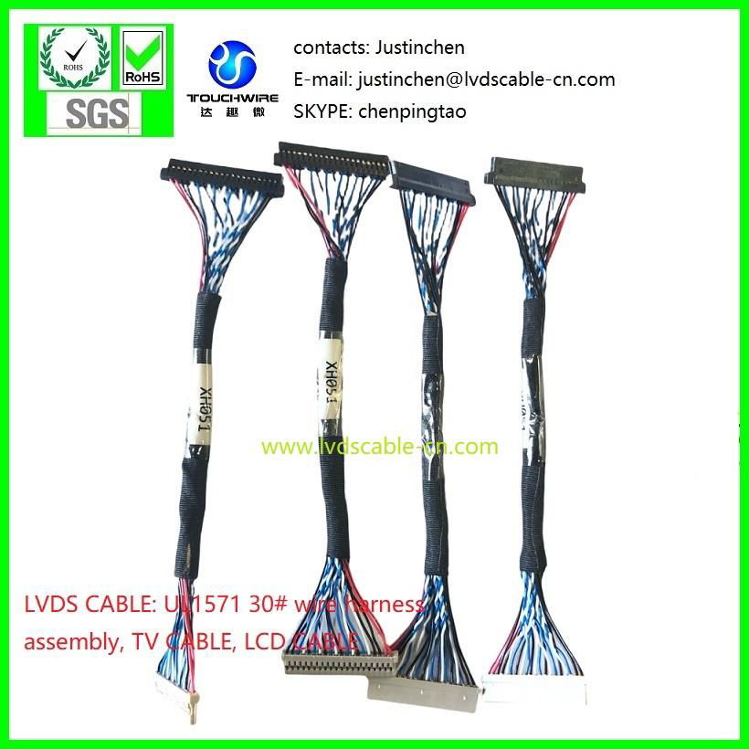 Wire harness assembly ,JAE FI-S30S, UL1007 28#  cable, Round CABLE